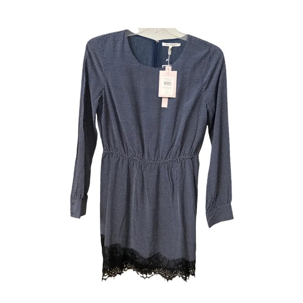 Avec Les Fellis Blue Long Sleeves Mini Cocktail Wedding Dress Medium BNWT